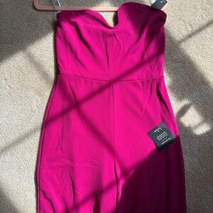 Lulu's Vibrant Red Wide Leg Jumpsuit